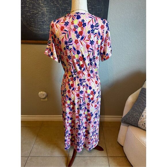 Boden Amanda Jersey Stretchy Midi Floral Print Dress Women Size 10 Regular D0277 - Picture 3 of 13